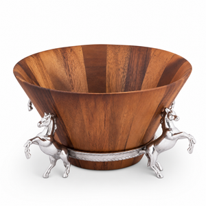 Horse Wood Tall Salad Bowl 1