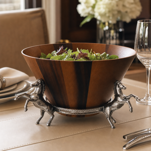 Horse Wood Tall Salad Bowl 4