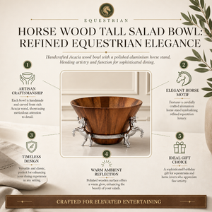 Horse Wood Tall Salad Bowl 9