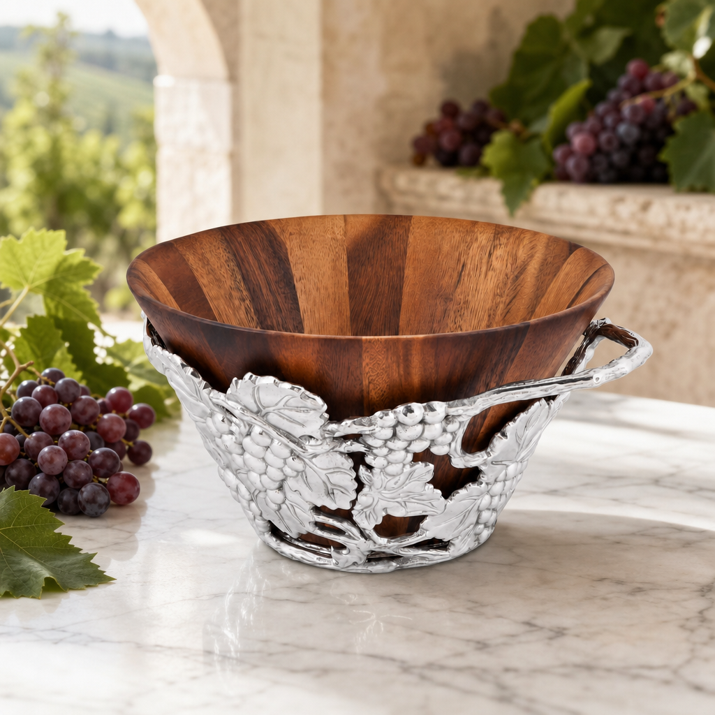 Grape Wood Tall Salad Bowl 3