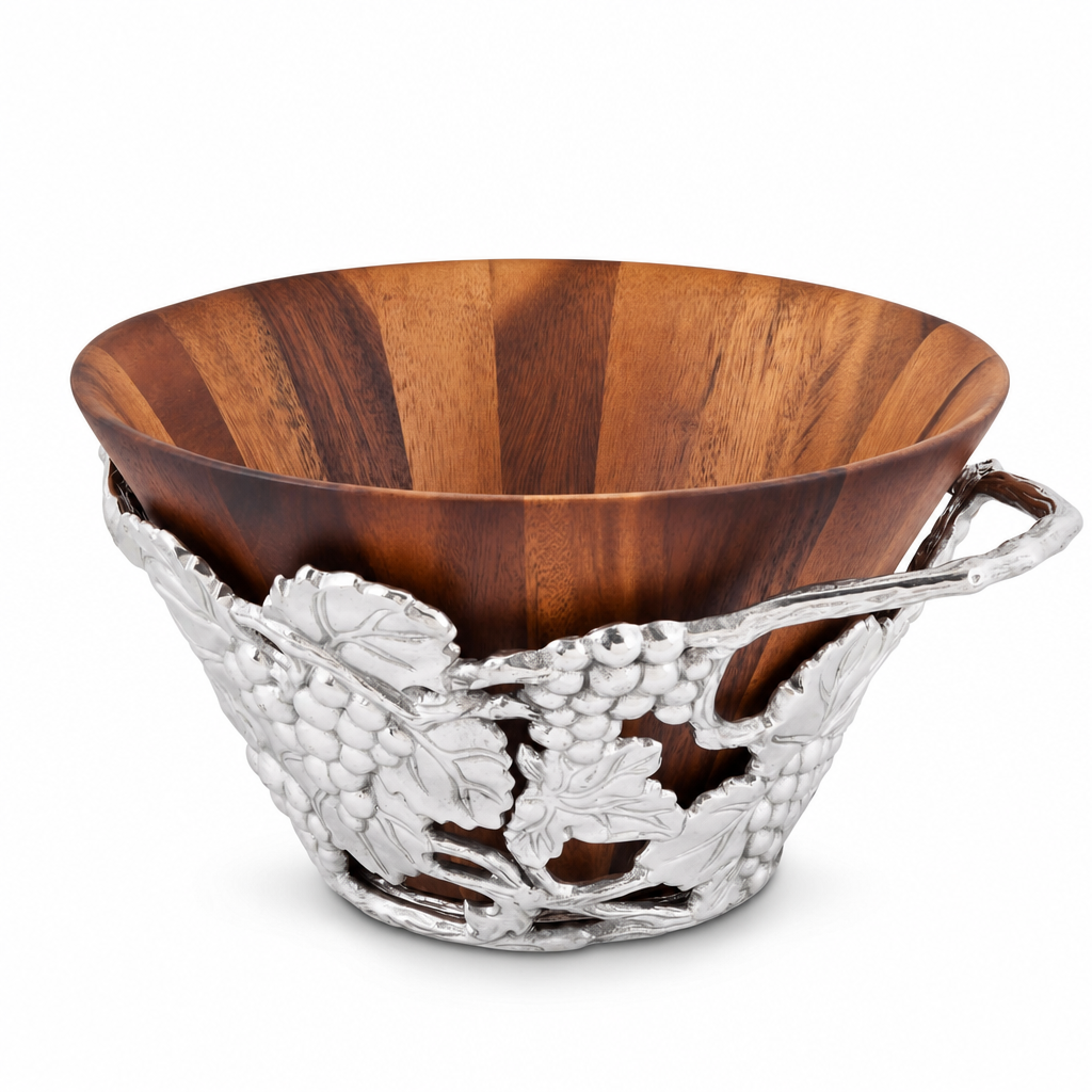 Grape Wood Tall Salad Bowl 8