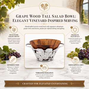 Grape Wood Tall Salad Bowl 11