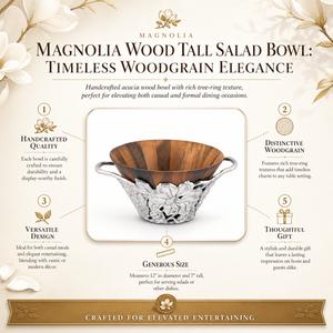 Magnolia Wood Tall Salad Bowl 12