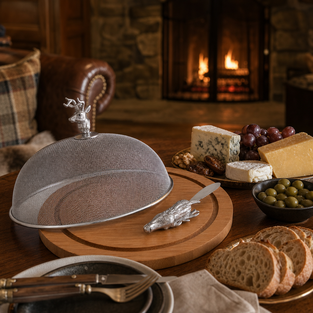 Elk Head 3 Piece Picnic Cheese Board / Spreader 5