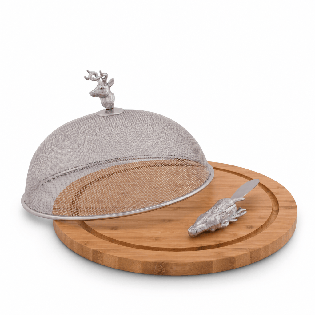 Elk Head 3 Piece Picnic Cheese Board / Spreader 1