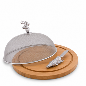 Elk Head 3 Piece Picnic Cheese Board / Spreader 1