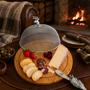 Elk Head 3 Piece Picnic Cheese Board / Spreader 7