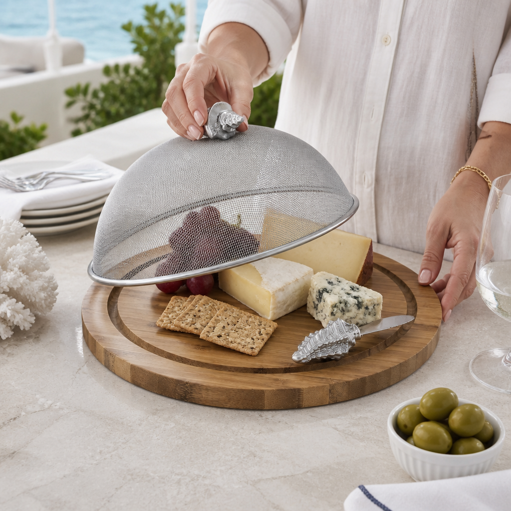 Conch Shell 3 Piece Picnic Cheese Board / Spreader 4