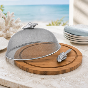 Conch Shell 3 Piece Picnic Cheese Board / Spreader 2