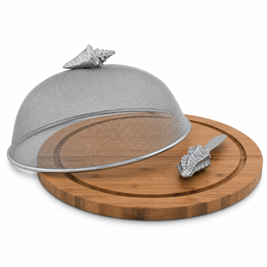 Conch Shell 3 Piece Picnic Cheese Board / Spreader 1