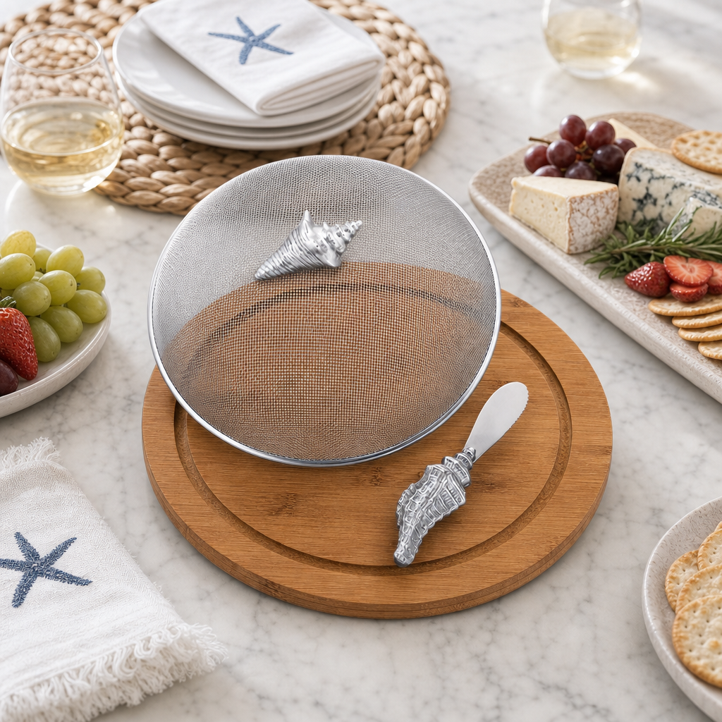 Conch Shell 3 Piece Picnic Cheese Board / Spreader 5