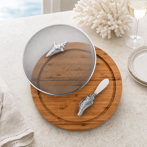 Conch Shell 3 Piece Picnic Cheese Board / Spreader 3