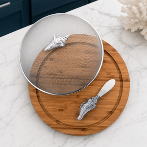Conch Shell 3 Piece Picnic Cheese Board / Spreader 8