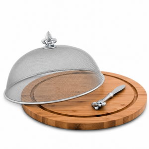Fleur de Lis 3 Piece Picnic Cheese Board /Spreader 1