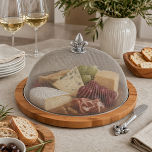 Fleur de Lis 3 Piece Picnic Cheese Board /Spreader 6