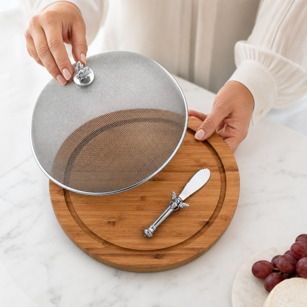Bee 3 Piece Picnic Cheese Board / Spreader 8