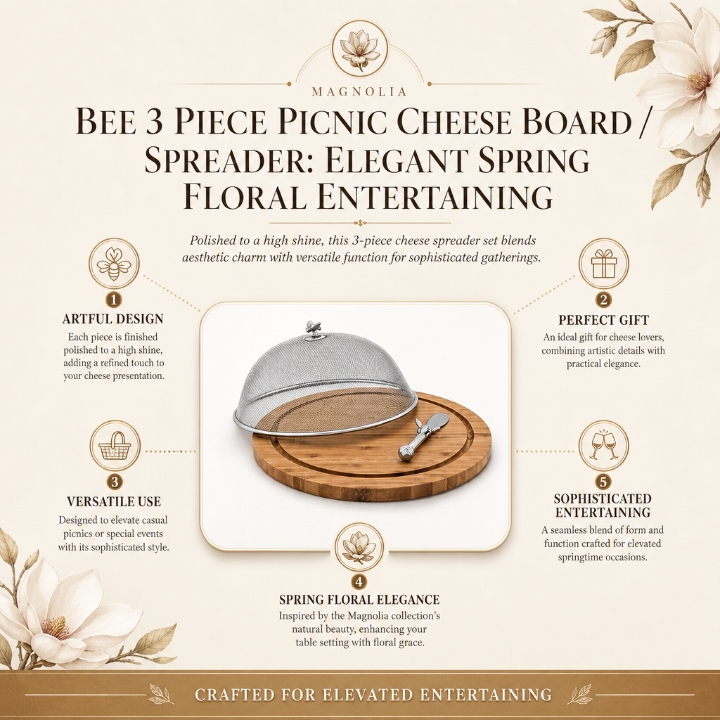 Bee 3 Piece Picnic Cheese Board / Spreader 16