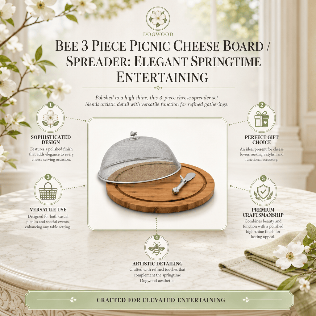 Bee 3 Piece Picnic Cheese Board / Spreader: Elegant Springtime Entertaining
