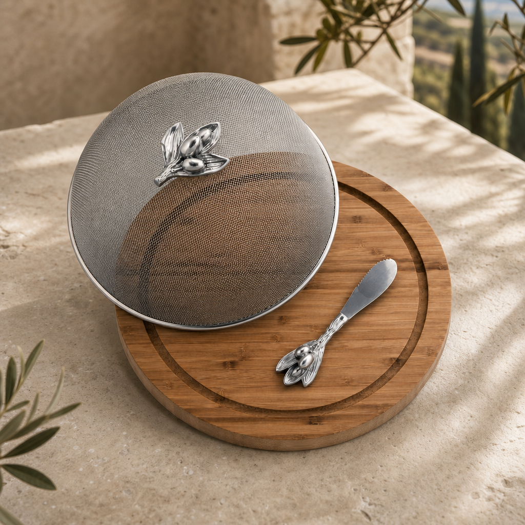 Olive 3 Piece Picnic Cheese Board / Spreader 1