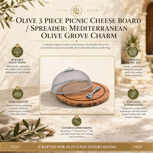 Olive 3 Piece Picnic Cheese Board / Spreader 15