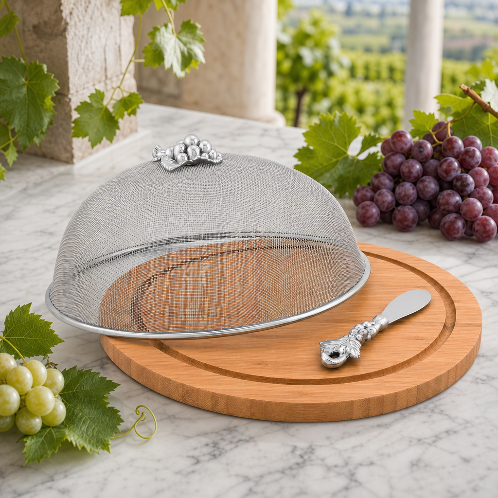 Grape 3 Piece Picnic Cheese Board / Spreader 2