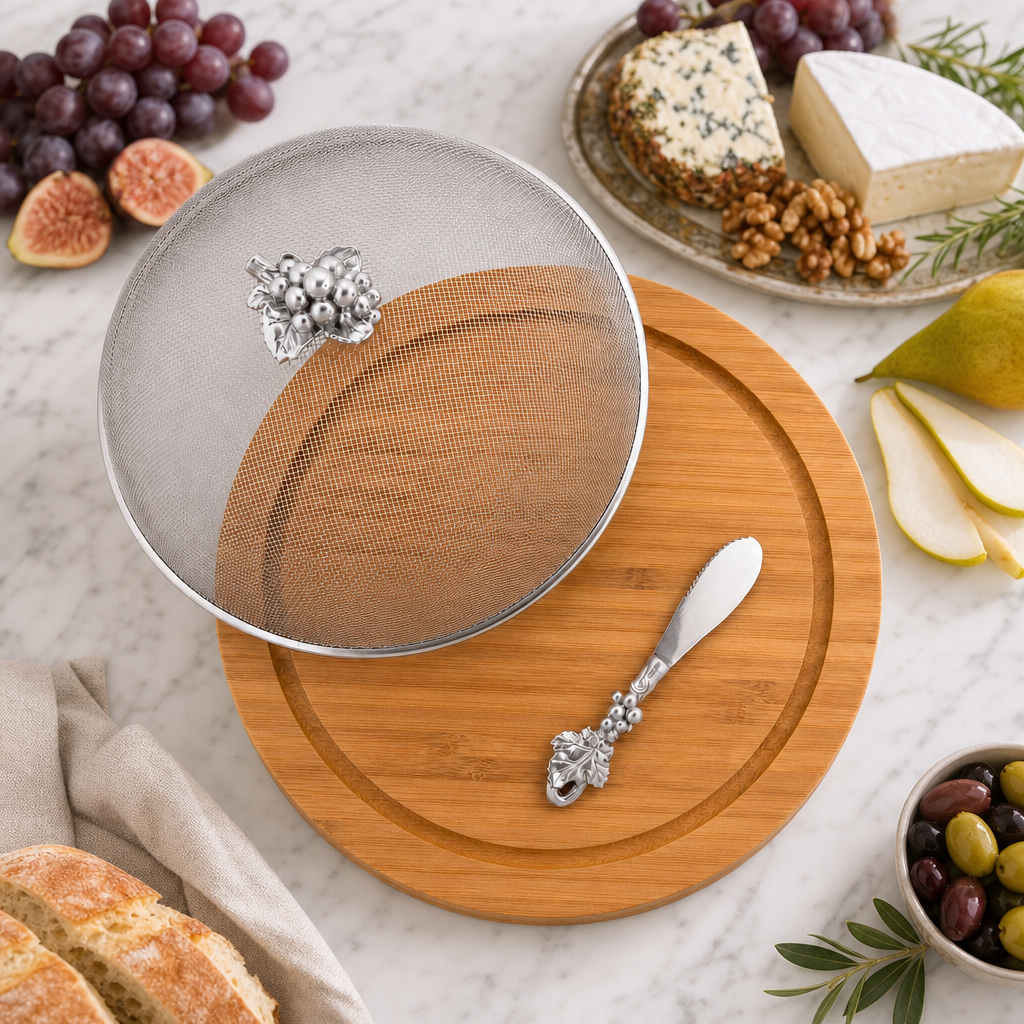 Grape 3 Piece Picnic Cheese Board / Spreader 5