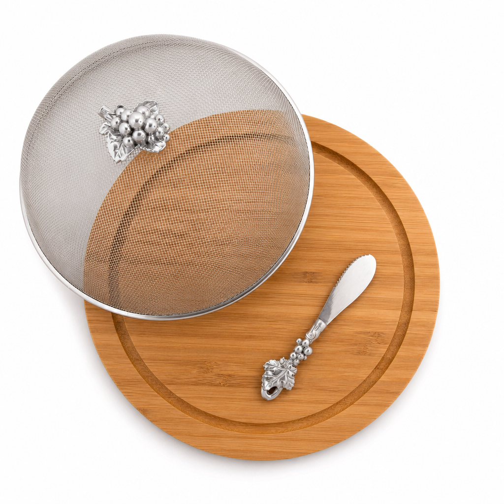 Grape 3 Piece Picnic Cheese Board / Spreader 7