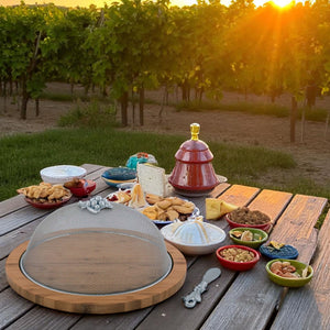 Grape 3 Piece Picnic Cheese Board / Spreader