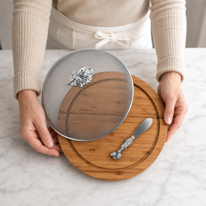 Oak Leaf 3 Piece Picnic Cheese Board / Spreader 10