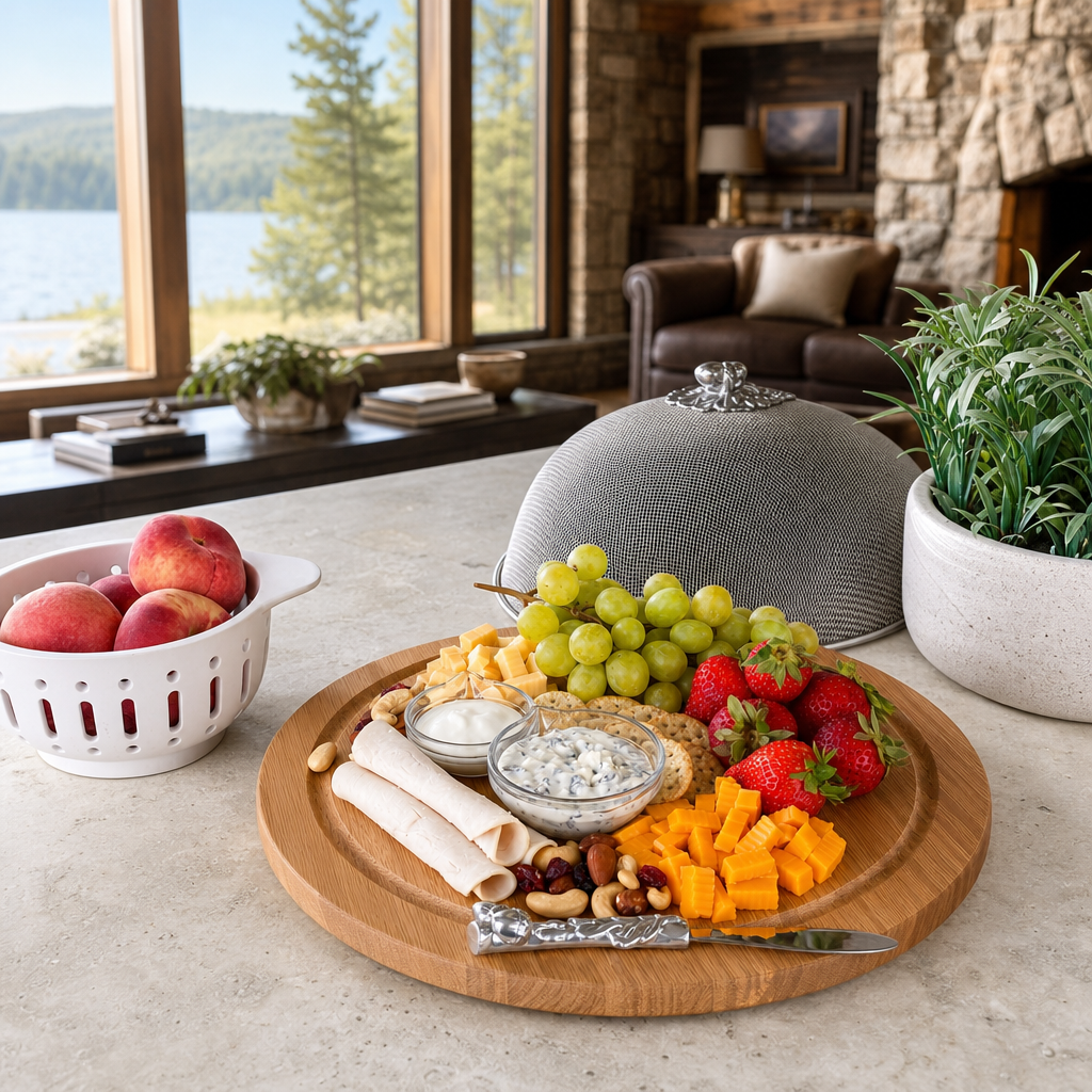 Oak Leaf 3 Piece Picnic Cheese Board / Spreader 9