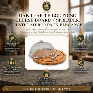 Oak Leaf 3 Piece Picnic Cheese Board / Spreader 11
