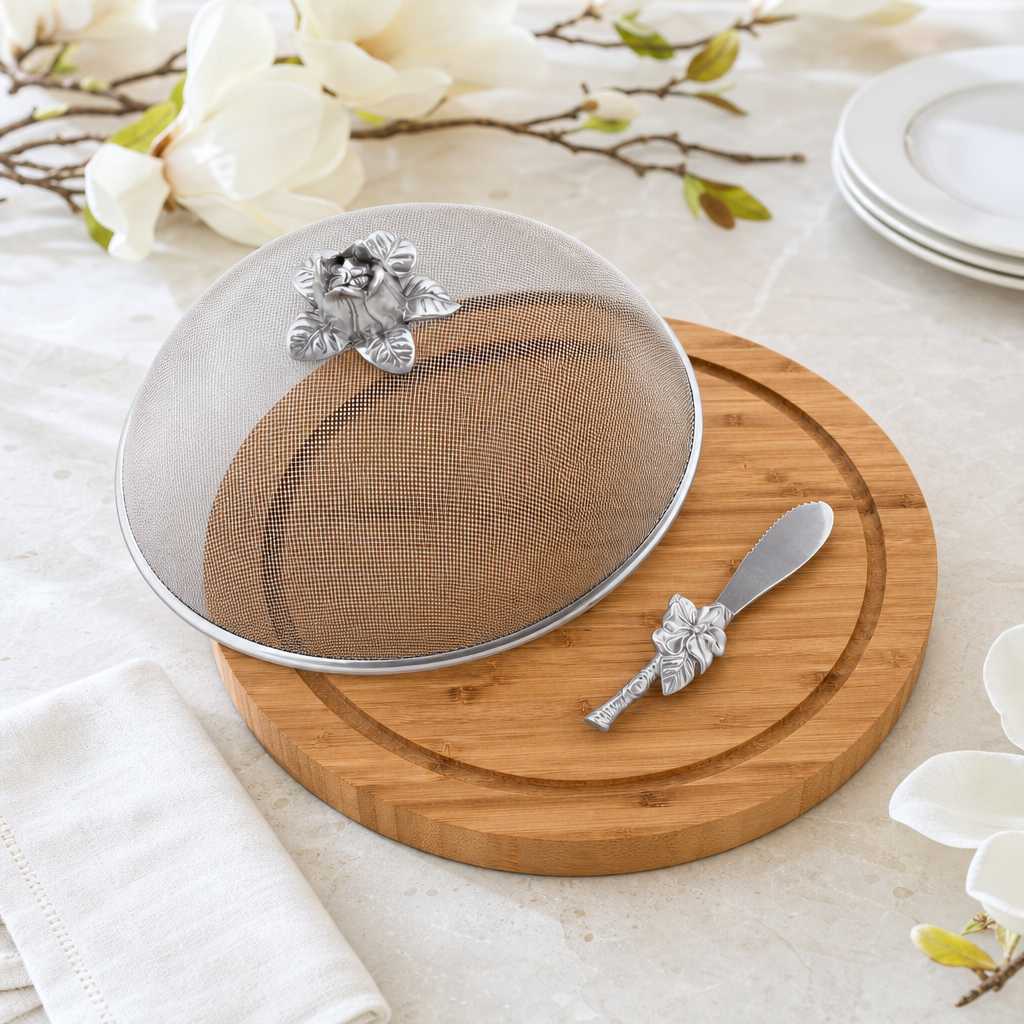 Magnolia 3 Piece Picnic Cheese Board / Spreader 3