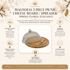 Magnolia 3 Piece Picnic Cheese Board / Spreader 12