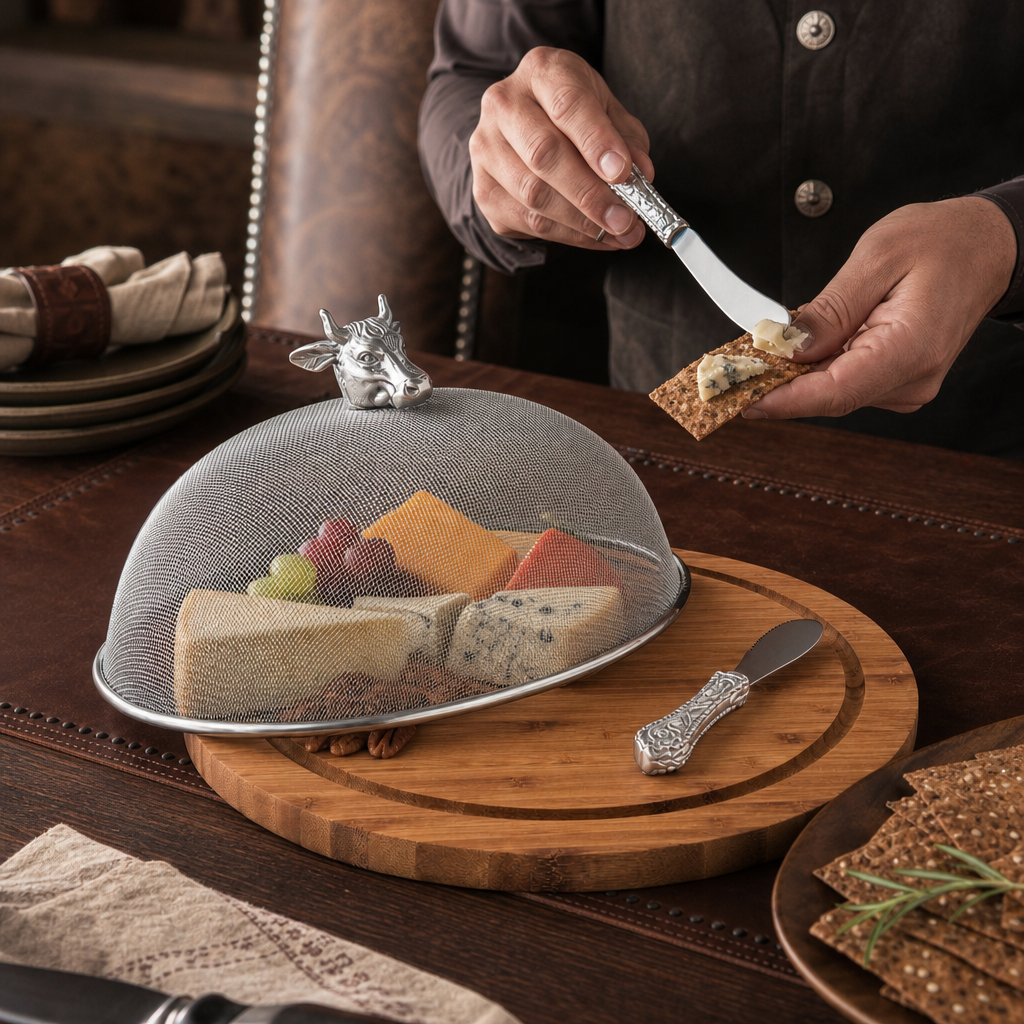 Cow Head 3 Piece Picnic Cheese Board / Spreader 4