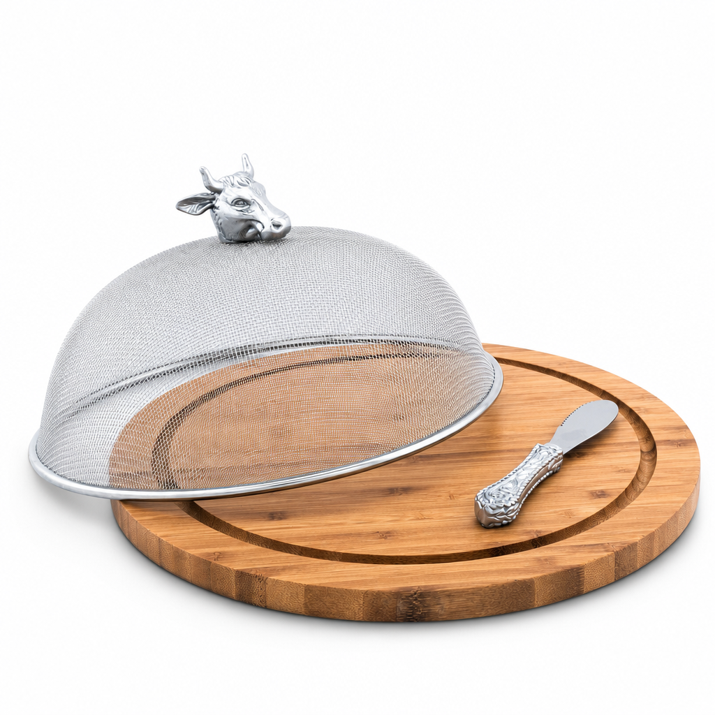 Cow Head 3 Piece Picnic Cheese Board / Spreader 1