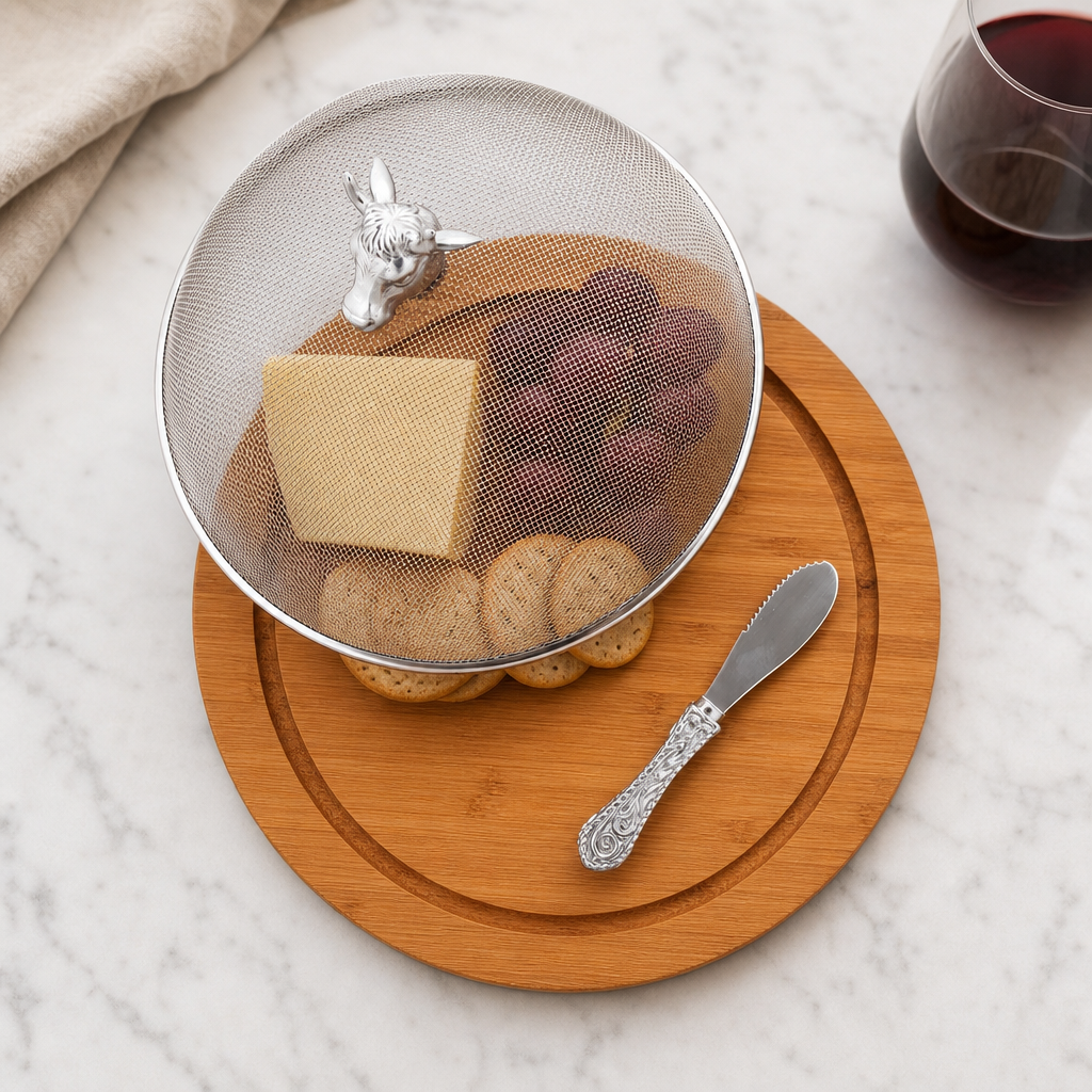 Cow Head 3 Piece Picnic Cheese Board / Spreader 8