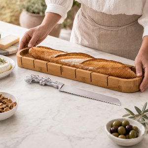 Baguette Board with Grape Bread Knife 4