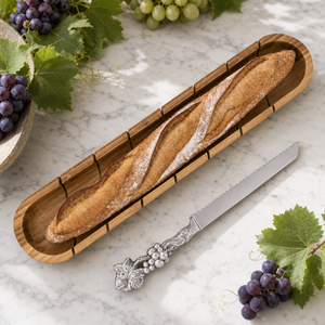 Baguette Board with Grape Bread Knife 3
