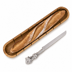 Baguette Board with Grape Bread Knife 7