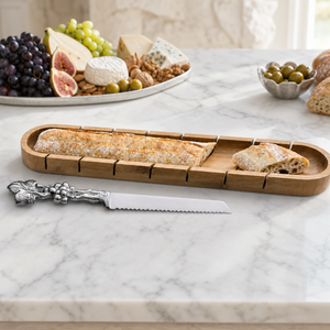 Baguette Board with Grape Bread Knife 6