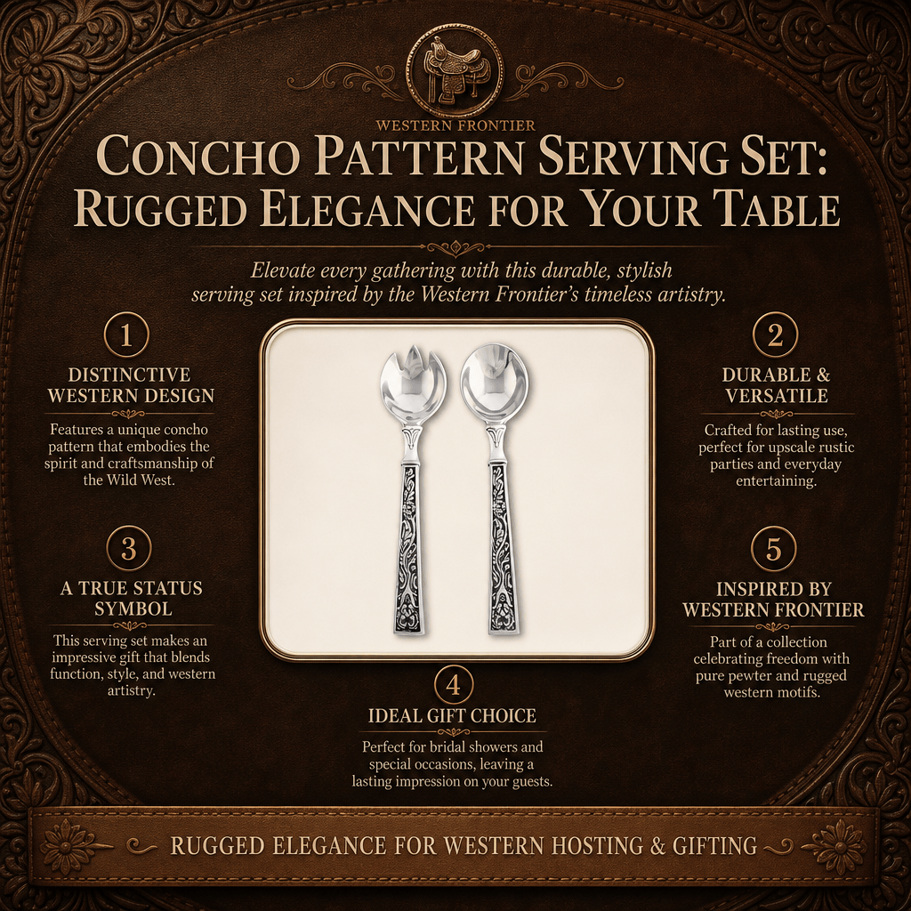 Concho Pattern Serving Set: Rugged Elegance for Your Table
