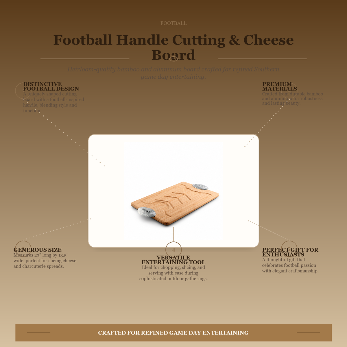 Football Handle Cutting / Cheese Board 10