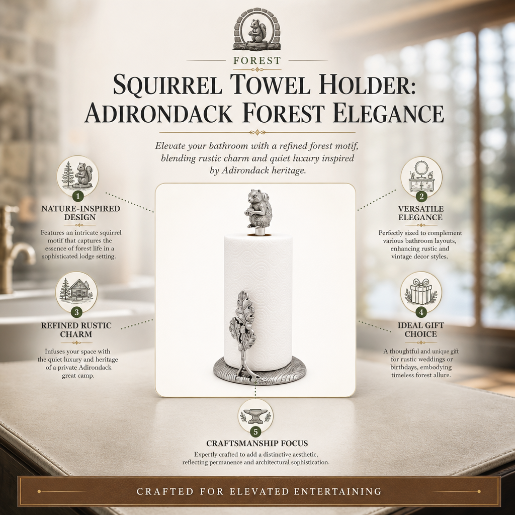 Squirrel Towel Holder: Adirondack Forest Elegance