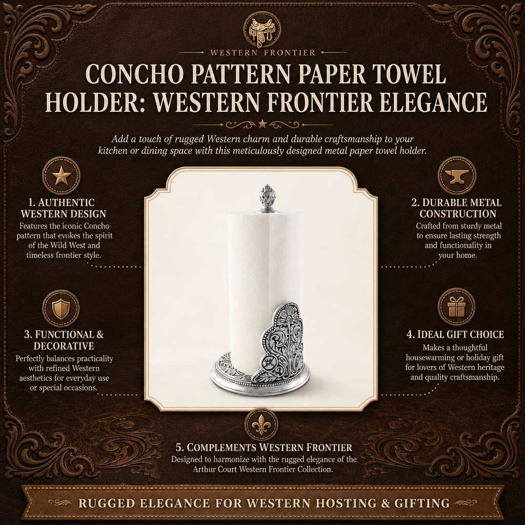 Concho Pattern Paper Towel Holder: Western Frontier Elegance