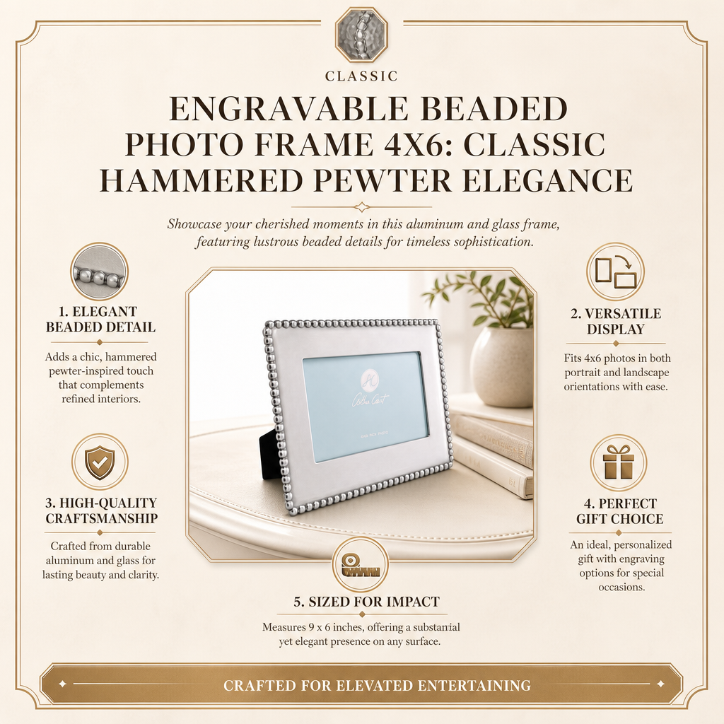 Engravable Beaded Photo Frame 4x6 9