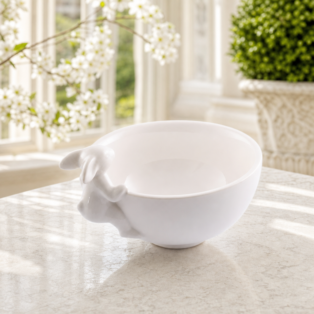 Porcelain Climbing Bunny Candy / Dip Bowl 4