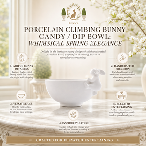 Porcelain Climbing Bunny Candy / Dip Bowl 11