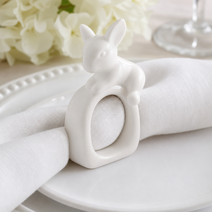 Porcelain Climbing Bunny Napkin Rings - Set of 4 10