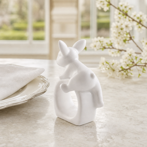 Porcelain Climbing Bunny Napkin Rings - Set of 4 5