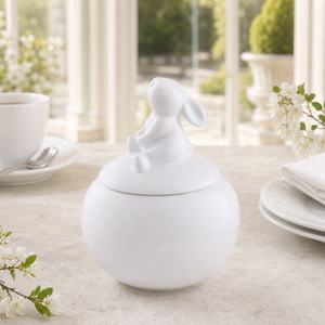Porcelain Sitting Bunny Sugar Bowl 3